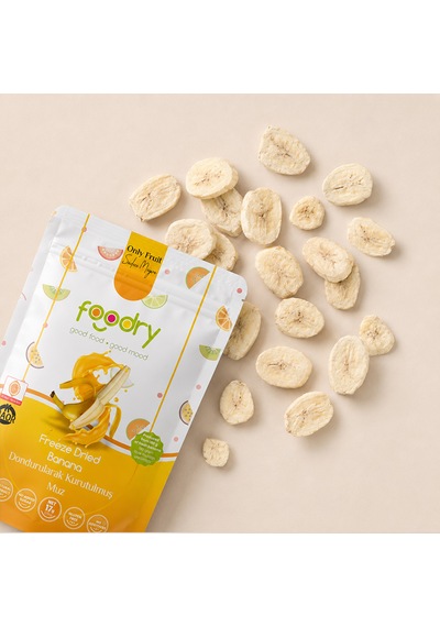 Foodry Dondurularak Kurutulmuş Muz Freeze Dry Muz 17g Katkısız Çıtır Meyve Atıştırmalığı 17 G