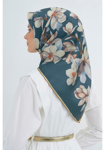 Armine İpek Eşarp 2026 Yaz - 9524-83 Koyu Mavi Twill