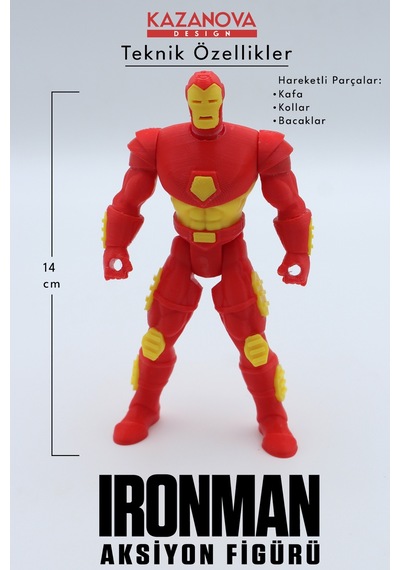 Kazanova Design Iron Man Aksiyon Figürü 14 Cm Marvel Masaüstü Dekoratif Hediyelik