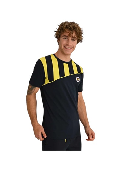 Fenerium Fenerbahçe Erkek Trıbun Çubuk Bloklu Tshırtu Uv Kutu Hediyeli Lacivert