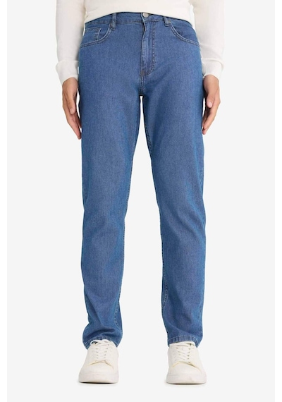 Defacto %100 Pamuk Tapered Fit Geniş Paça Jean Pantolon F8016ax25aunm34 Mavi