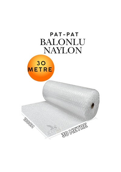 Kalın Balonlu Naylon Patpat Rulo 100 Cm X 30 Mt Çift Katlı Pıtpıt Ambalaj Paketleme Ve Taşıma Koruma Naylonu Ev Taşıma Eşya Paketleme Ve Kargo Koruma Patpat Naylonu Rulosu Kırılacak Eşya Kargo