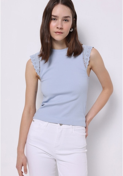 Colin's Colins Slim Fit Kadın Mavi Kısa Kol Tişört Cl1074541 Q1.v1 Ble Mavi