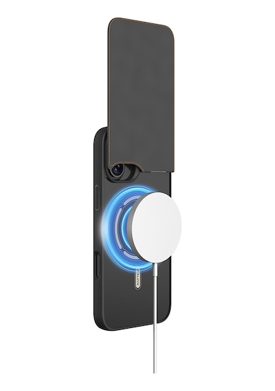 Apple Uyumlu iPhone 16 Kılıf Magsafeli Raptic Slim Wallet Serisi Deri Görünüm Kartlıklı Standlı Kapak Siyah