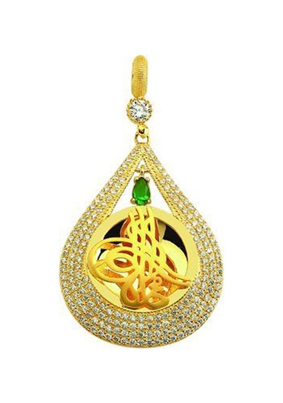 Tuğralı Damla Kolye Ucu 7.60 Gram 14 Ayar Altın