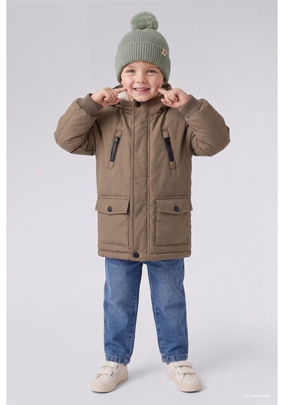 Defacto Dokuma Etiketli Triko Bere Erkek Bebek Y6262a226wngn270 Yeşil-gn270