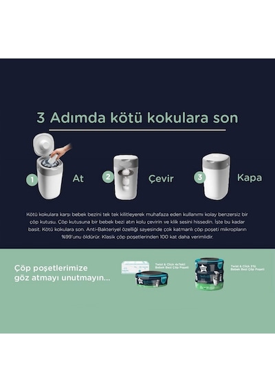 Tommee Tippee Twist & Click Çöp Poşeti 1 Adet