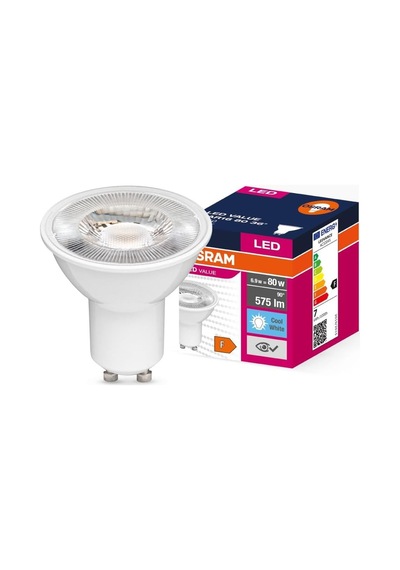 Led Value Par16 Gu10 6.9w 80w Eşdeğeri 4000k Soğuk Beyaz Cool White , 600 Lm, 36 Spot, Crı 80+, Cam Gövde 1 Diğer
