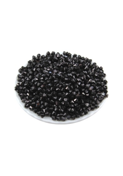 Piramit Akrilik 6 Mm Siyah Boncuk Aksesuar Takı Malzeme 25 Gr