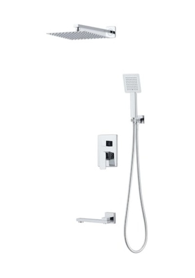 Gms Ankastre Kare 3 Yönlü Banyo Duş Bataryası Yağmurlama Ank006 Krom