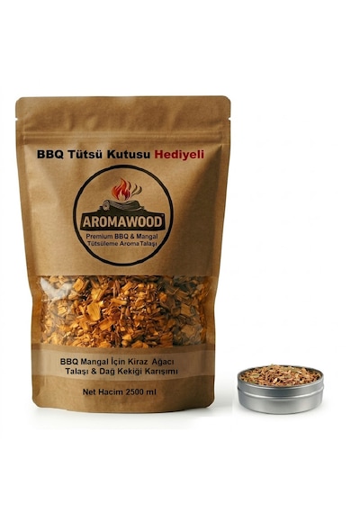 Napolyon Kiraz Ağacı & Dağ Kekiği Özü Tütsüleme Talaşı Grill Mangal & Bbq Barbekü İçin Sıcak Aroma