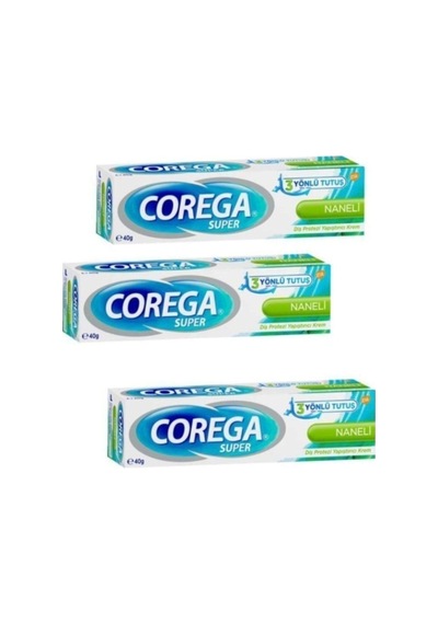 Süper Protez Yapıştırıcı Krem Naneli 40gr 3lü
