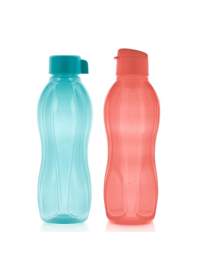 Eco+ Şişe Suluk Mavi Ve Kolay Kapak Karpuz Pembe 1l 2'li Mavi-karpuz Pembe