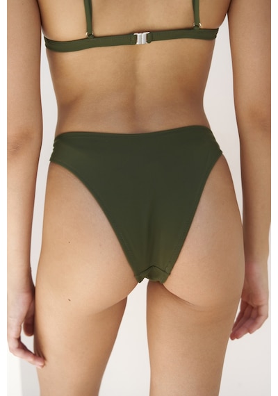 Mai Collection Mai Studios Co. Bintang Düz Kesim Haki Bikini Altı Haki
