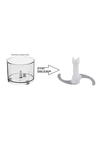 Bosch Uyumlu Ergomix Seri 4 El Blender Doğrayıcı Haznesi Ve Bıçağı