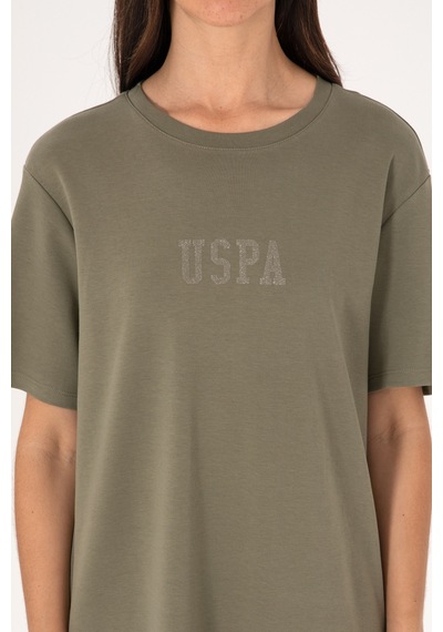 U.S. Polo Assn. Kadın Koyu Haki Bisiklet Yaka Mini Boy Örme Elbise 50306431-VR111