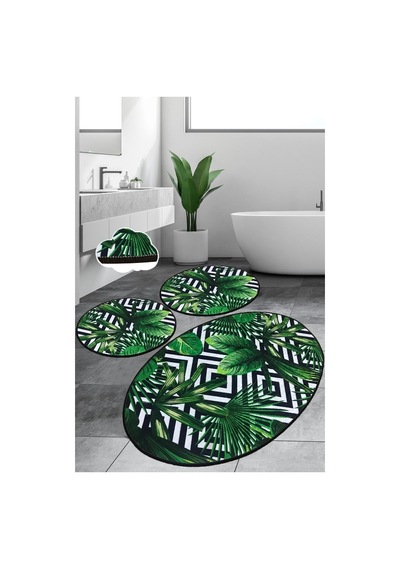 Tropic Djt 3 Lü Set Banyo Halısı Paspas Klozet Takımı Çok Renkli