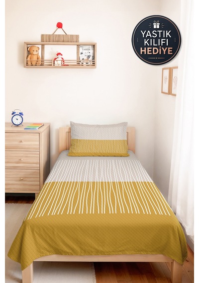 Sarı Çizgili Modern Genç Odası Tek Kişilik Pike Takımı - Geometrik 160x220 Cm Kapitone Yatak Örtüsü Keten Nehir Parıltısı Sarı Çizgili Modern Genç Odası Tek Kişilik Pike Takımı - Geometrik 160x220 Cm Kapitone Yatak Örtüsü Keten Nehir Parıltısı