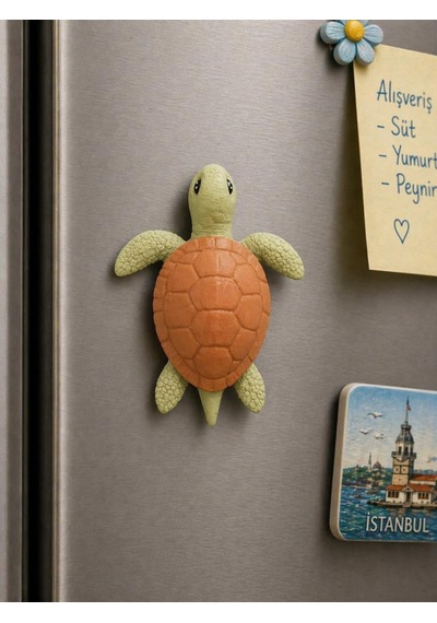Kaplumbağa Buzdolabı Magneti Dekoratif Sevimli Mutfak Süsü 8 Cm Mini Figür Magnet