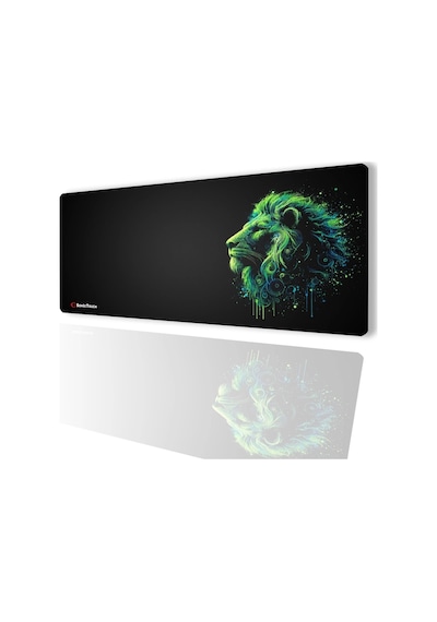 Sonictouch Ultragrand Siyah Ve Neon Yeşili Aslan Dikişsiz Xxl Gaming Oyuncu Masaüstü Klavye Mouse Pad 40x90cm