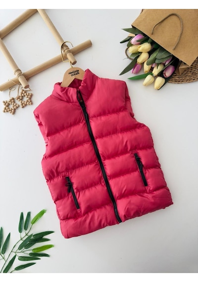 Miniğimin Cicileri Minigimin Cicileri Cepli Unisex Şişme Yelek - Nar Çiçeği Narçiçeği