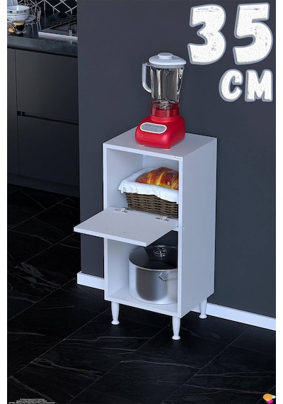 Nova Çok Amaçlı Mutfak Modülü 35x87x32 Cm Kiler Dolabı Ekmeklik Ve Mutfak Düzenleyici Beyaz Nova Çok Amaçlı Mutfak Modülü 35x87x32 Cm Kiler Dolabı Ekmeklik Ve Mutfak Düzenleyici Beyaz