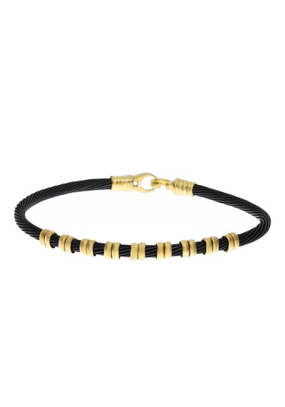 Erkek Gold Renk Gümüş Detay Bileklik