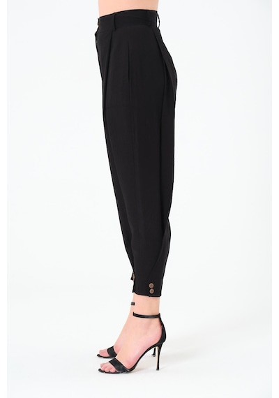Sortie Collection Paça Düğmeli Pantolon Siyah