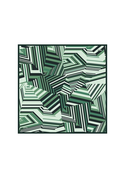 Arancia Yeşil 90x90 İpek Twill Eşarp Yeşil Yeşil
