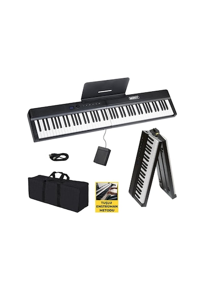 Midex Plx-120bk-st Katlanır Taşınabilir Dijital Piyano Tuş Hassasiyetli Full Set