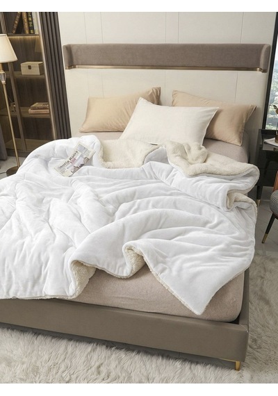 Sherpa Polar Battaniye Çift Taraflı Çift Kişilik 220x240 Cm Beyaz