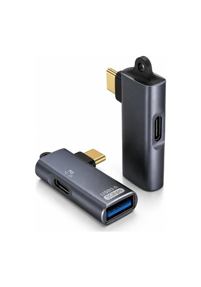 Type-c Otg 2-in-1 Adaptör Pd 10w Hızlı Şarj Usb 3.0 5gbps Type-c Ve Usb-a Bağlantı Mobil Tablet Notebook İçin Ads-617 Gri - Pd 10w