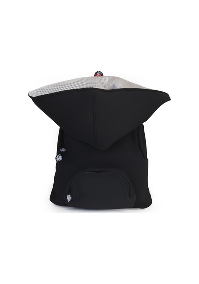 Morikukko Black Basic Grey Çıkabilir Kapüşonlu Sırt Çantası