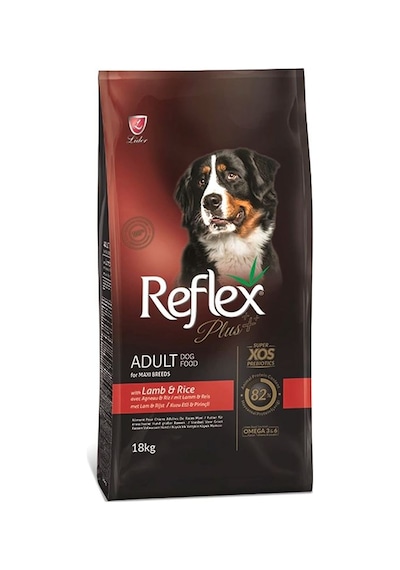 Reflex Plus Kuzu Etli ve Pirinçli Büyük Irk Yetişkin Köpek Maması 18 KG