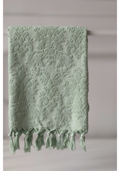 Sevim Otantik Saçaklı Banyo Havlusu - 90x150 Cm - Yüksek Su Emiciliği Acıkyesıl Açık Yeşil