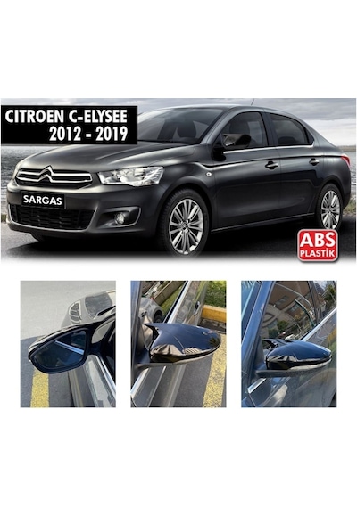 Citroen C Elysee Yarasa Ayna Kapağı - Parlak Siyah Abs Plastik