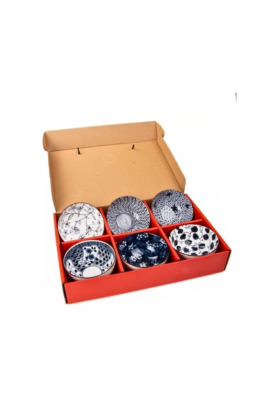 Ayrex Mukko Home 6'li Desenli Porselen Kase Seti 320 Ml, Çorbalık, Kahvaltılık, Atıştırmalık Kase Hediyelik Kutu Genel