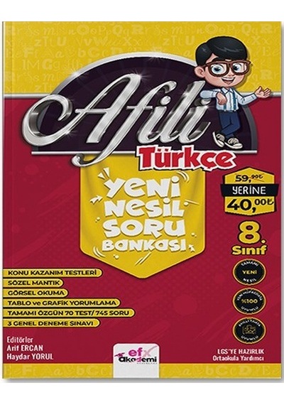 Afili Türkçe Yeni Nesil Soru Bankası  -  LGS'ye Hazırlık -  Efx Akademi Yayınları