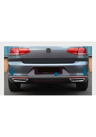 Vw Passat B8.5 2019 ve Sonrası Arka Tampon Çıtası Krom 3 Parça