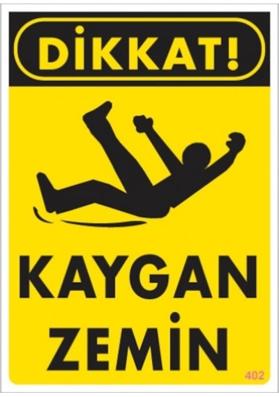 SÖNSAN UYARI LEVHALARI ''DİKKAT KAYGAN ZEMİN'' PVC 25*35