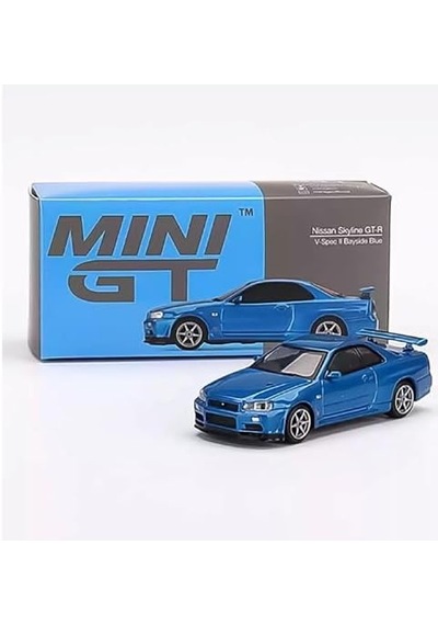 Mını Gt 1:64 Nissan Skyline Gt-r R34 V-spec Bayside Blue