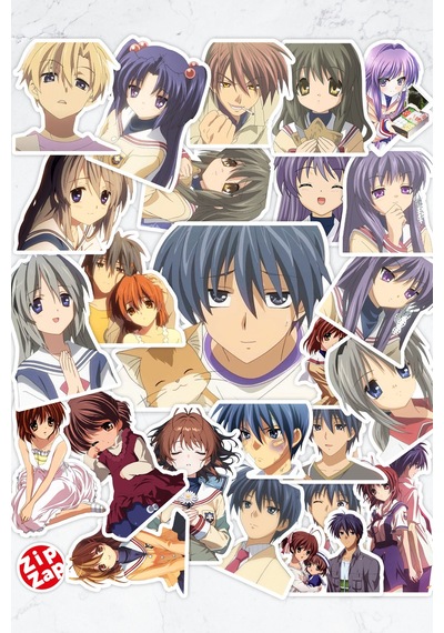 Clannad : After Story Anime Telefon Laptop Bullet Journal Sticker Paketi 25 Adet Çok Renkli