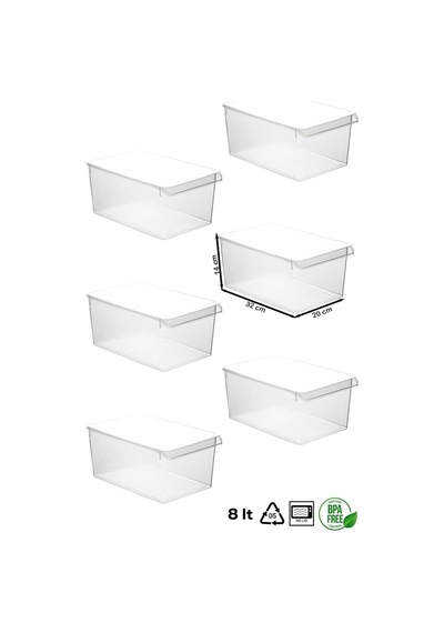 Tr 3185 6 Ad 8 Lt Dolap İçi Ve Buzdolabı İçi Düzenleyici Set Genel
