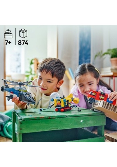 Lego Çocuklar İçin İtfaiye Kamyonu Ve Helikopter Seti - 7 Yaş Üzeri