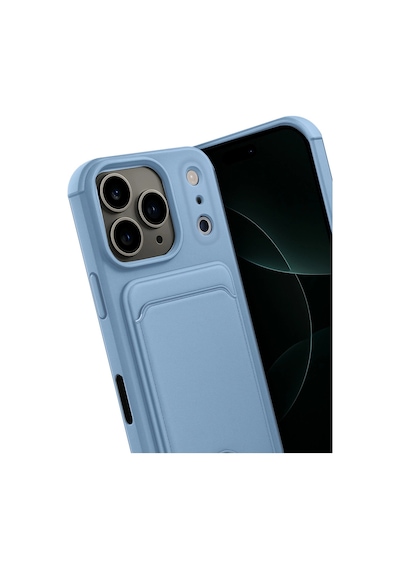 Apple, Uyumlu iPhone 17 Pro Max Kelvin Kartvizitli Silikon Mavi