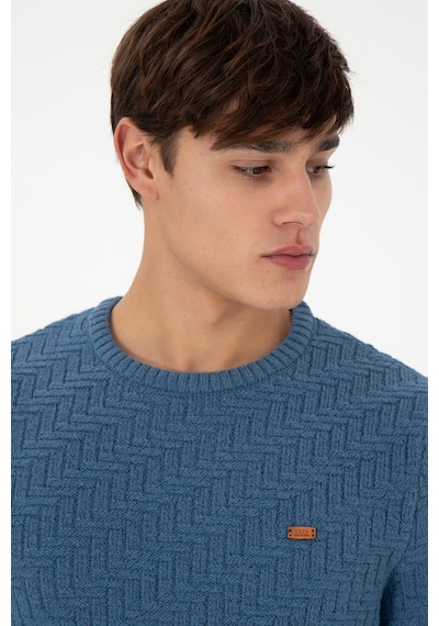 U.S. Polo Assn. Erkek Slim Fit Bisiklet Yaka Saks Kazak 50297050-VR032 U.S. Polo Assn. Erkek Slim Fit Bisiklet Yaka Saks Kazak 50297050-VR032