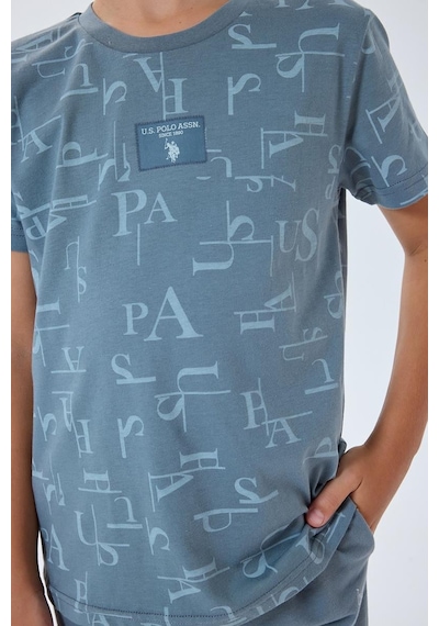 U.S. Polo Assn. Erkek Çocuk 2 Li Bermuda T-şhirt Takım Gri-2301 Gri