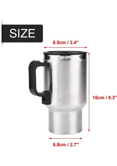 İnwelt Paslanmaz Çelik Araç Kettle Su Isıtıcı Termos Kupa Bardak 500 Ml, 12v