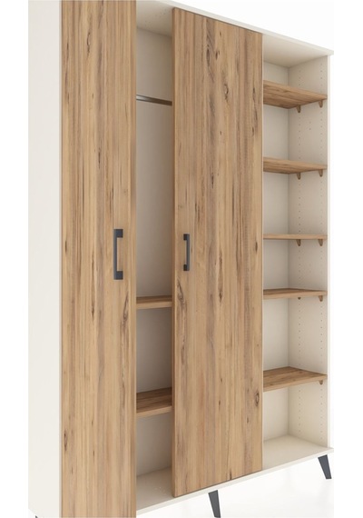 Arges Dolap 7 Raflı 2 Kapaklı Tek Askılı 132x30x195 Aytaşı-çam/çam Atlas Çam/atlas Çam Arges Dolap 7 Raflı 2 Kapaklı Tek Askılı 132x30x195 Aytaşı-çam/çam Atlas Çam/atlas Çam