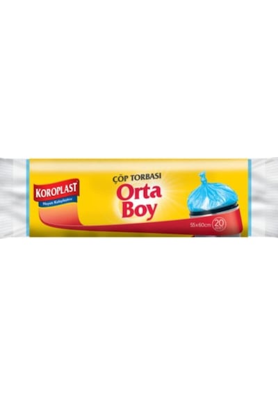 Koroplast Güçlü Çöp Torbası Orta Boy 15 Adet 12Li